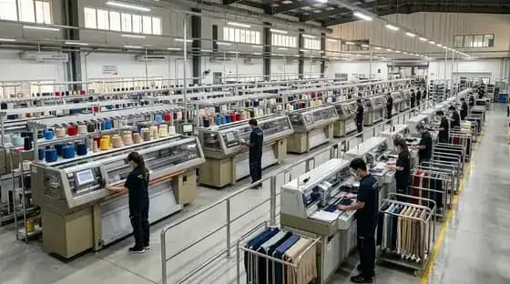 Industrial knitting machines with yarn cones
